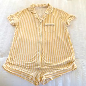Stars Above yellow stripe pajama set